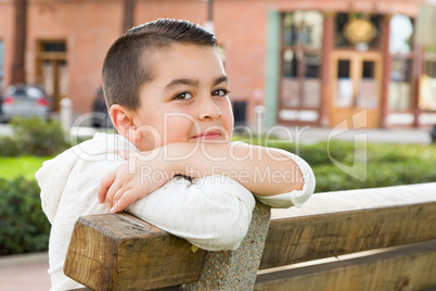 Portrait of Mixed Race Young Hispanic Caucasian Boy