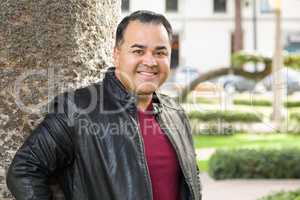 Outdoor Portrait of Handsome Hispanic Man.