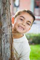 Portrait of Mixed Race Young Hispanic Caucasian Boy