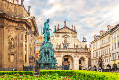 Basilica of Saint Francis of Assisi and a monument to Carlos IV