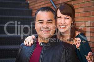 Portrait of Mixed Race Caucasian Woman and Hispanic Man