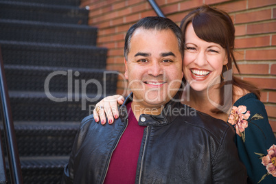 Portrait of Mixed Race Caucasian Woman and Hispanic Man