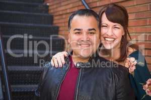 Portrait of Mixed Race Caucasian Woman and Hispanic Man