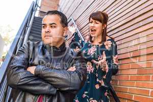 Yelling, Unhappy Mixed Race Couple In An Argument