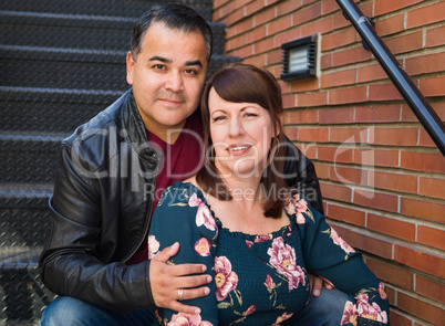 Portrait of Mixed Race Caucasian Woman and Hispanic Man