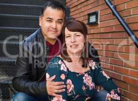 Portrait of Mixed Race Caucasian Woman and Hispanic Man