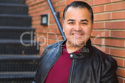 Mixed Race Young Hispanic Man Posing on a Stariway