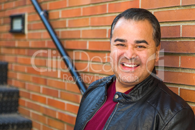 Mixed Race Young Hispanic Man Posing on a Stariway