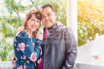 Portrait of Mixed Race Caucasian Woman and Hispanic Man