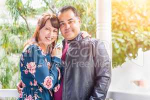 Portrait of Mixed Race Caucasian Woman and Hispanic Man