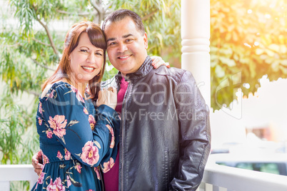 Portrait of Mixed Race Caucasian Woman and Hispanic Man