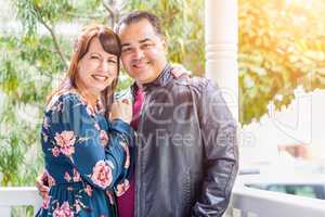 Portrait of Mixed Race Caucasian Woman and Hispanic Man