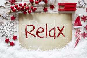Bright Christmas Decoration, Snow, English Text Relax
