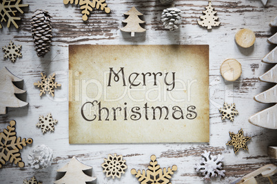 Rustic Christmas Decoration, Paper, Text Merry Christmas