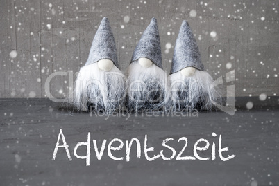 Gnomes, Cement, Snowflakes, Adventszeit Means Advent Season