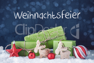 Green Christmas Gifts, bokeh, Weihnachtsfeier Means Christmas Party