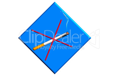 No smoking, isolated on blue background