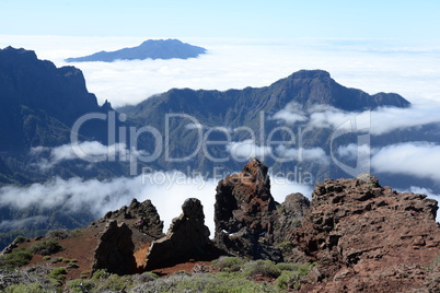 Pico de Bejenado und Cumbre vom Roque de los Muchachos, La Palma