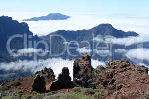 Pico de Bejenado und Cumbre vom Roque de los Muchachos, La Palma