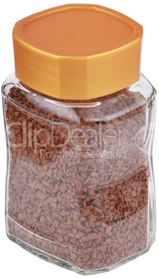 jar of instant coffee isolated