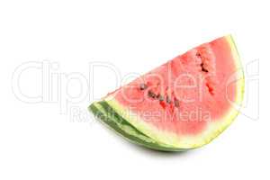 Ripe watermelon isolated on white background. Free space for tex
