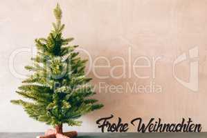 Green Tree, Calligraphy Frohe Weihnachten Means Merry Christmas