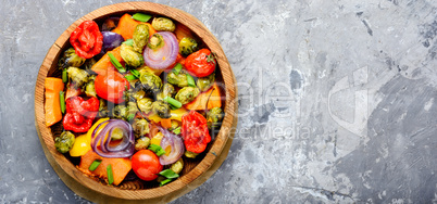 Baked vegetable salad