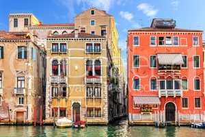 Venice palaces and canals near Santa Maria della Salute