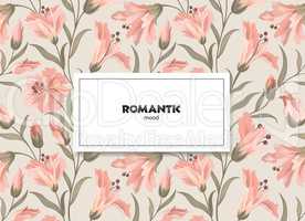 Floral pattern. Flower card background. Flourish wallpaper