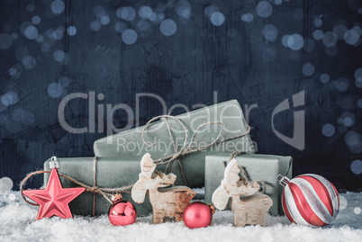 Christmas Decoration, Copy Space For Advertisement, Bokeh, Snow