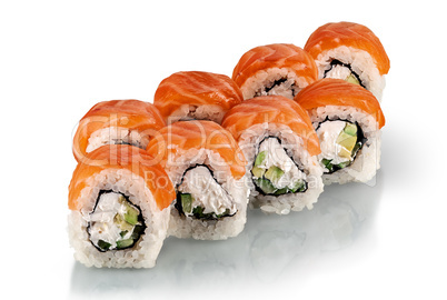 Few pieces of Philadelphia sushi rolls