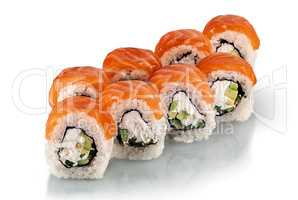 Few pieces of Philadelphia sushi rolls