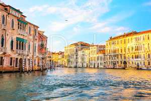 Venetian palaces in the Grand Canal divarication near the Univer