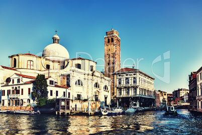 San Geremia Church and the Tower, view from the channel of Venic