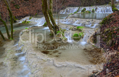 Bigar ponds and waterfalls close up, Bigar creek, Kalna, Serbia