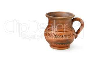 Ceramic cup isolated on white background .Free space for text.