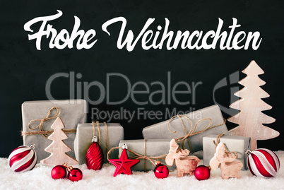 Christmas Decoration, Calligraphy Frohe Weihnachten Means Merry Christmas