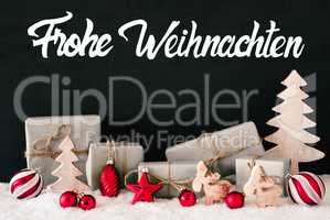 Christmas Decoration, Calligraphy Frohe Weihnachten Means Merry Christmas