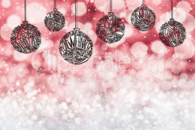 Christmas Tree Ball Ornament, Copy Space, Dark Red Background