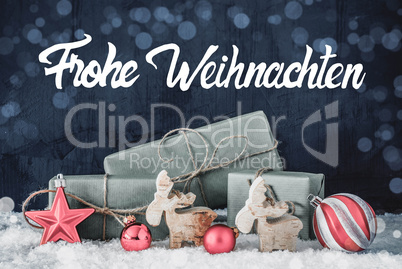 Christmas Decoration, Calligraphy Frohe Weihnachten Means Merry Christmas