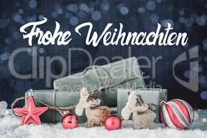 Christmas Decoration, Calligraphy Frohe Weihnachten Means Merry Christmas