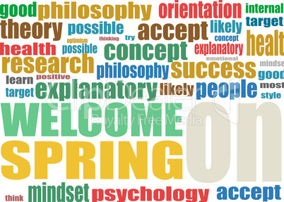 Welcome spring words on holiday card