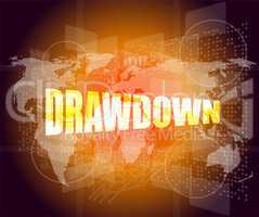 Drawdown word on business digital touch screen