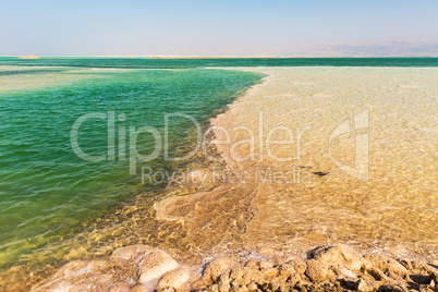 Beautiful coast of the Dead Sea . Beautiful coast of the Dead Sea .