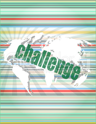 Marketing concept: words challenge on digital screen
