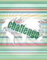 Marketing concept: words challenge on digital screen