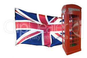 British flag and red telephone box