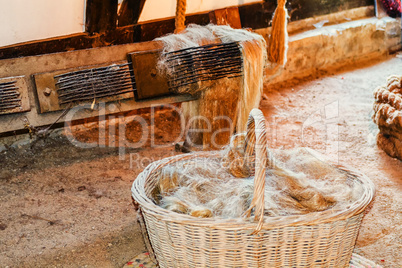 Basket with hemp - fibers