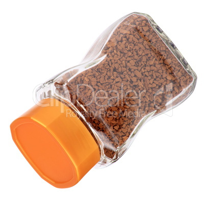 jar of instant coffee isolated