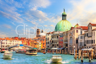 Scalzi Bridge and San Simeone Piccolo church in Venice